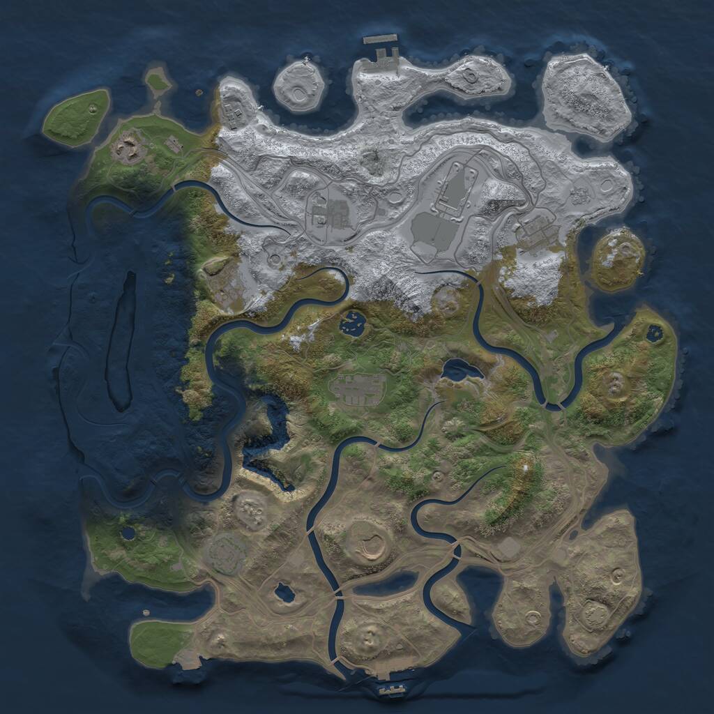 Rust Map: Procedural Map, Size: 4250, Seed: 1289664224, 16 Monuments