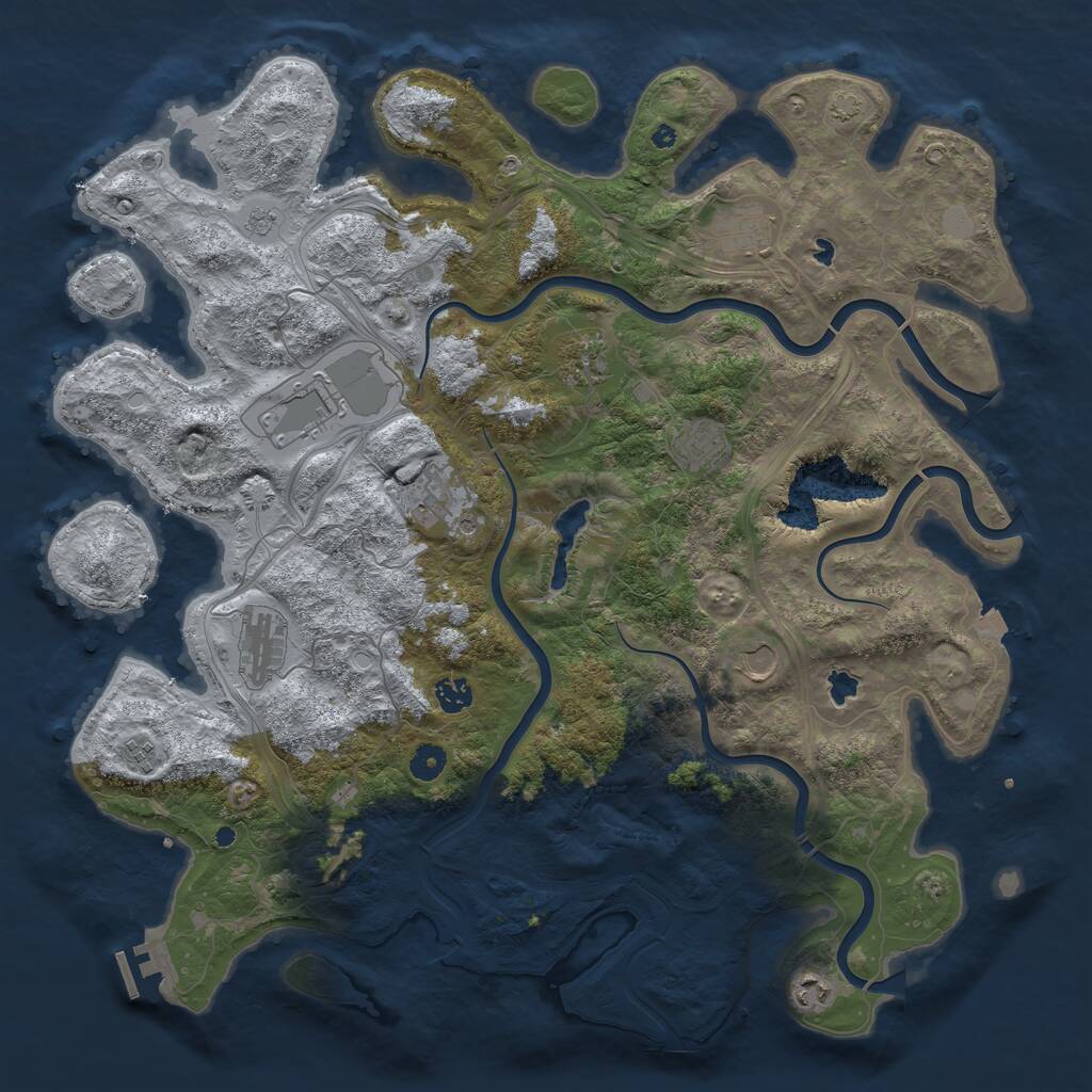 Rust Map: Procedural Map, Size: 4500, Seed: 775035077, 15 Monuments