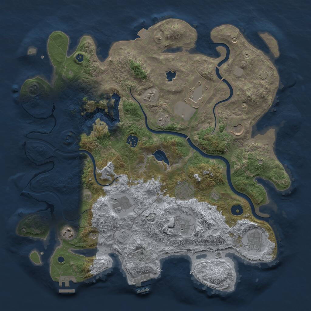 Rust Map: Procedural Map, Size: 4000, Seed: 1534270199, 15 Monuments