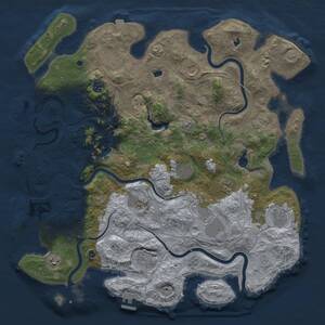Thumbnail Rust Map: Procedural Map, Size: 4500, Seed: 640015661, 17 Monuments