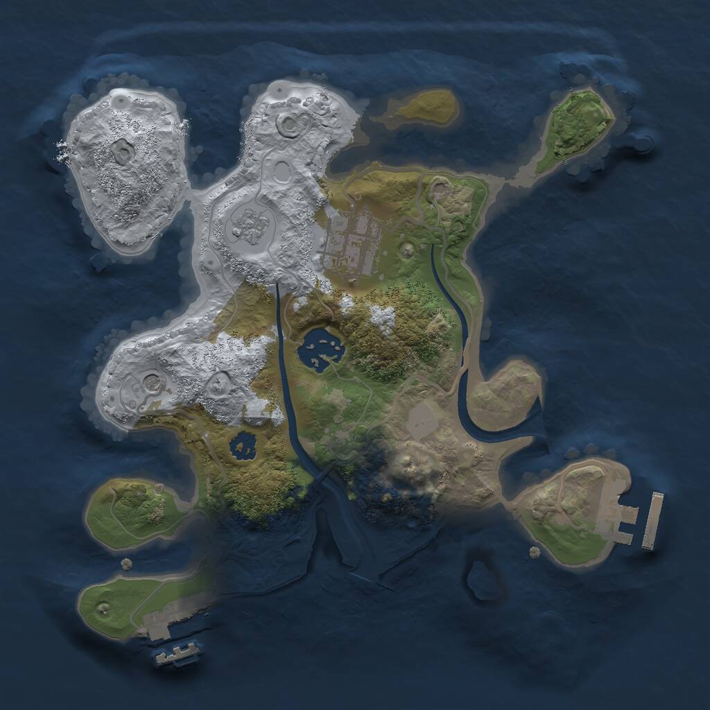 Rust Map: Procedural Map, Size: 2500, Seed: 27664071, 7 Monuments