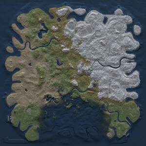 Thumbnail Rust Map: Procedural Map, Size: 6000, Seed: 16166, 17 Monuments
