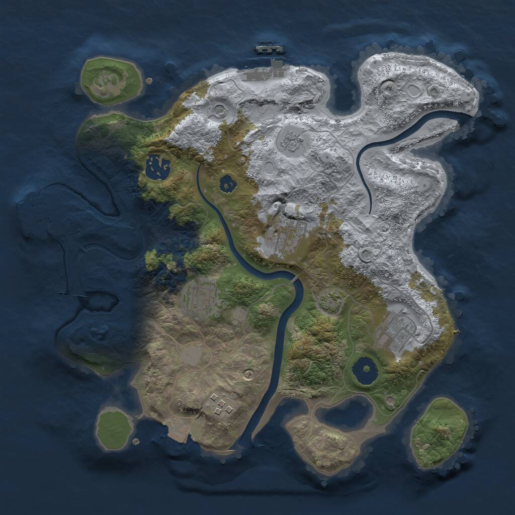 Rust Map: Procedural Map, Size: 3000, Seed: 5230235, 11 Monuments