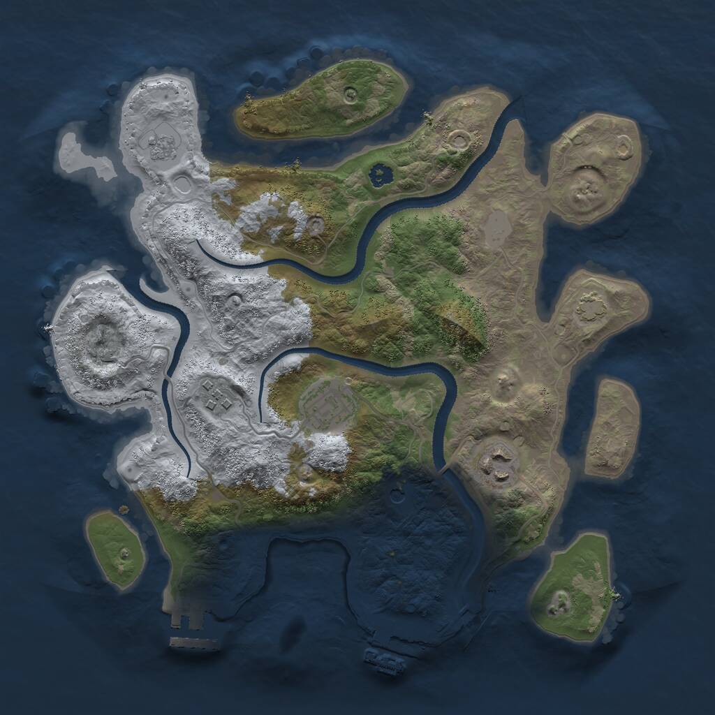 Rust Map: Procedural Map, Size: 3000, Seed: 99929, 9 Monuments