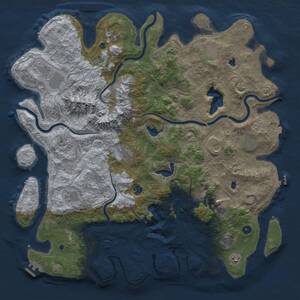 Thumbnail Rust Map: Procedural Map, Size: 5000, Seed: 913094440, 17 Monuments