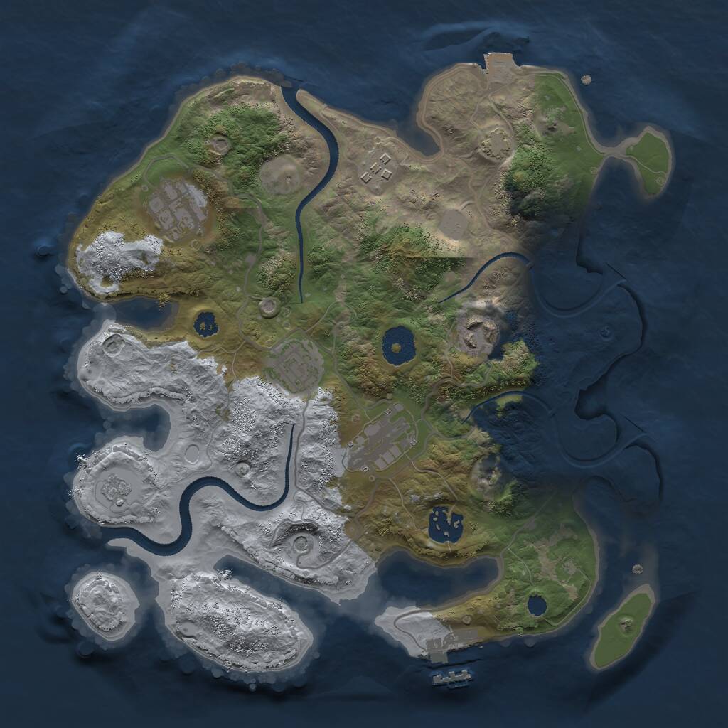 Rust Map: Procedural Map, Size: 3000, Seed: 267420, 11 Monuments