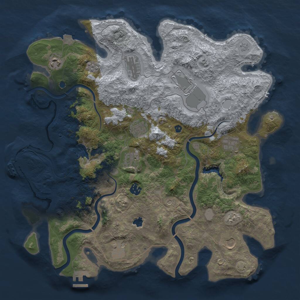 Rust Map: Procedural Map, Size: 4000, Seed: 59392520, 16 Monuments