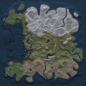 Thumbnail Rust Map: Procedural Map, Size: 4500, Seed: 2142401676, 17 Monuments