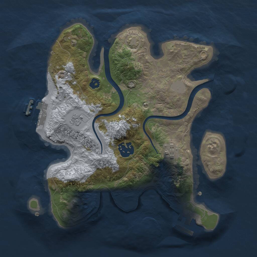 Rust Map: Procedural Map, Size: 2520, Seed: 1289664214, 7 Monuments