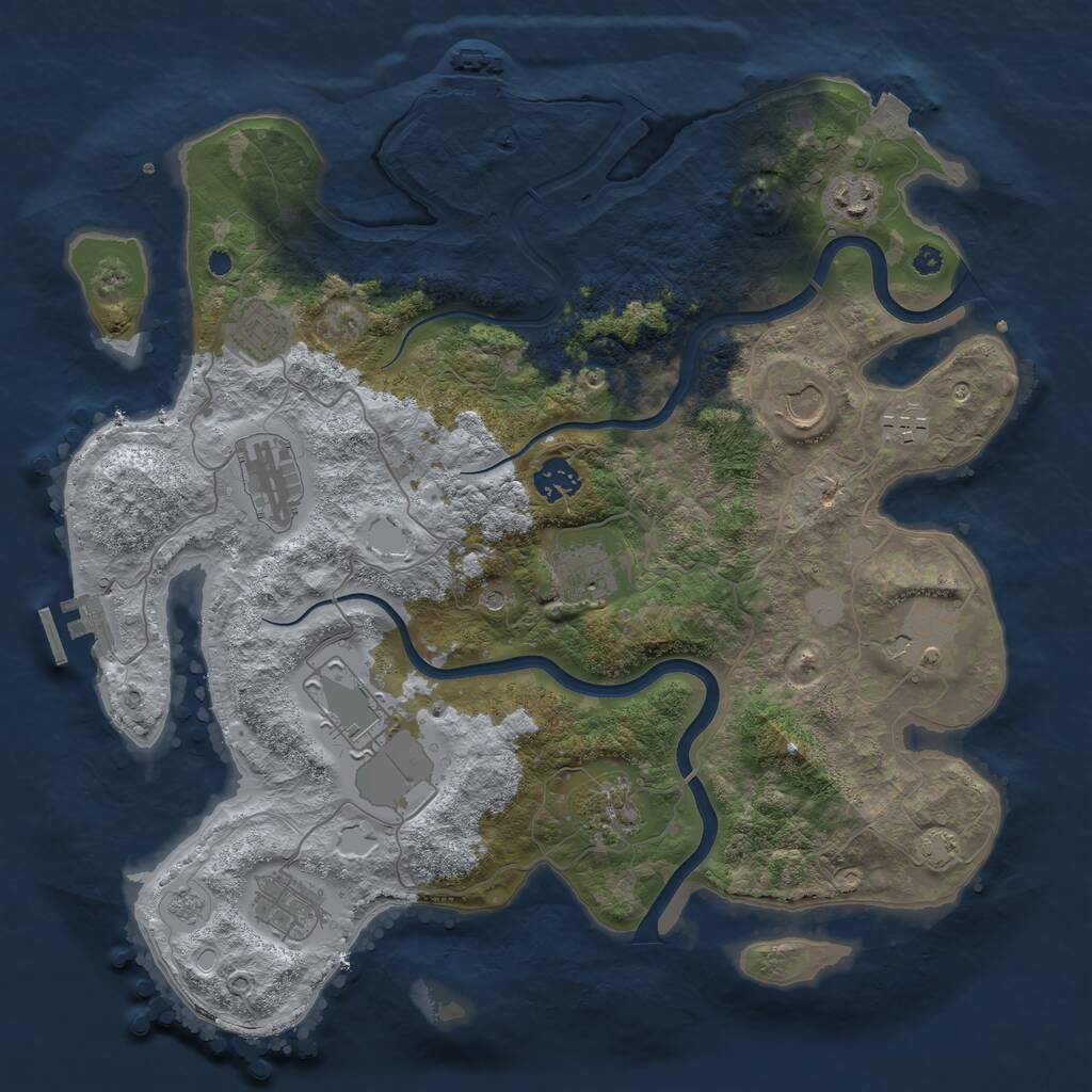 Rust Map: Procedural Map, Size: 3750, Seed: 10126, 17 Monuments