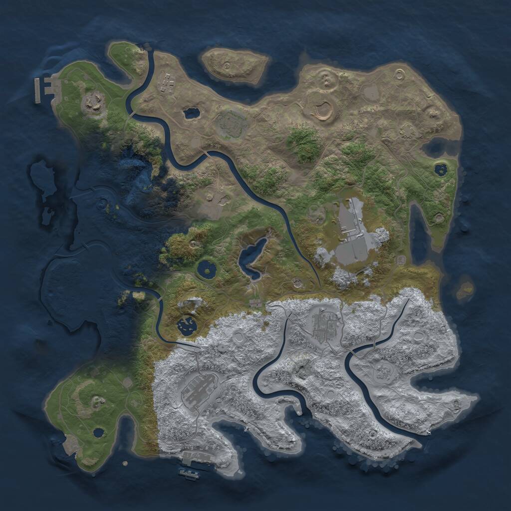 Rust Map: Procedural Map, Size: 4096, Seed: 420133742, 15 Monuments