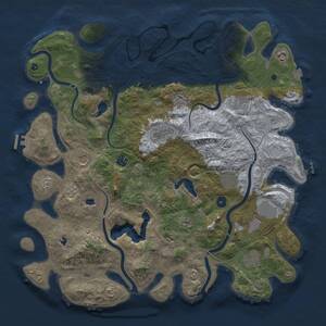 Thumbnail Rust Map: Procedural Map, Size: 4500, Seed: 1413292953, 16 Monuments