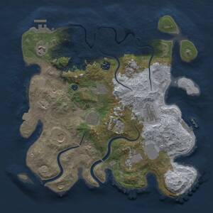 Thumbnail Rust Map: Procedural Map, Size: 3500, Seed: 869188, 14 Monuments