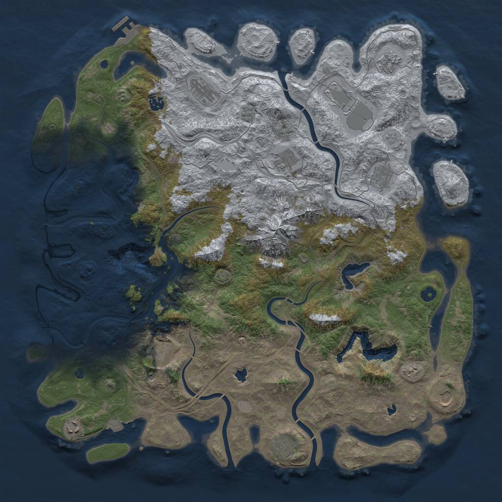 Rust Map: Procedural Map, Size: 5000, Seed: 1794861922, 16 Monuments