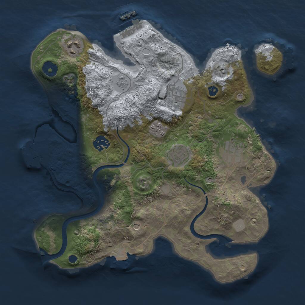 Rust Map: Procedural Map, Size: 3000, Seed: 1363376917, 12 Monuments