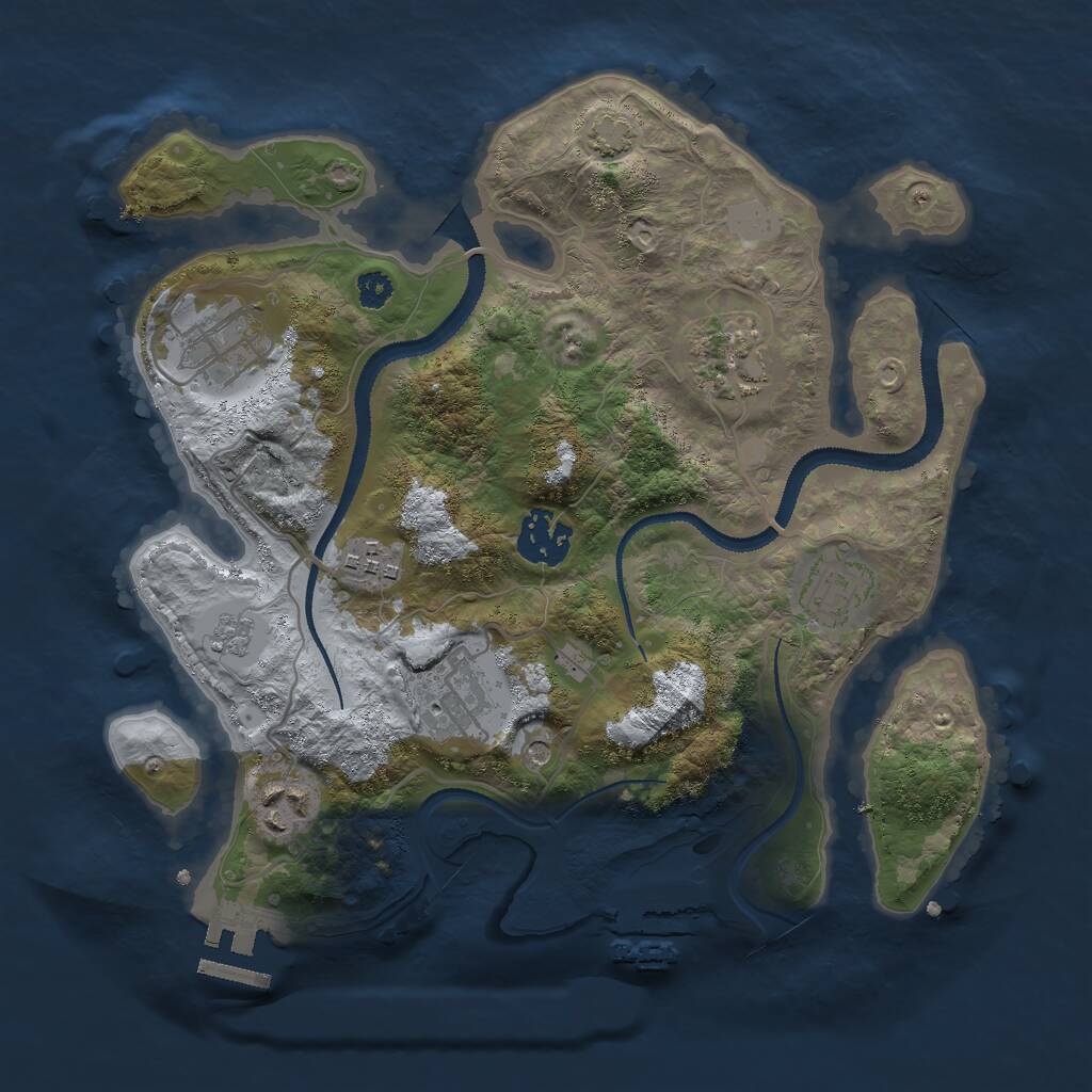 Rust Map: Procedural Map, Size: 3000, Seed: 967956825, 13 Monuments