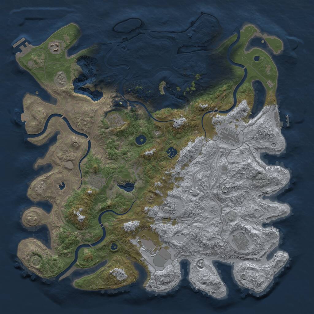 Rust Map: Procedural Map, Size: 4500, Seed: 943582728, 15 Monuments