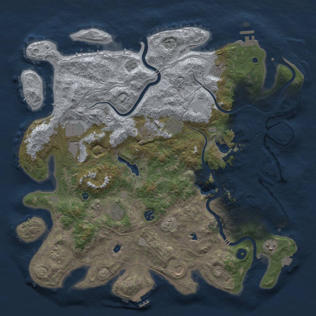 Rust Map: Procedural Map, Size: 4500, Seed: 6516315, 16 Monuments