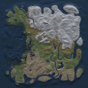 Thumbnail Rust Map: Procedural Map, Size: 5000, Seed: 1961538619, 17 Monuments