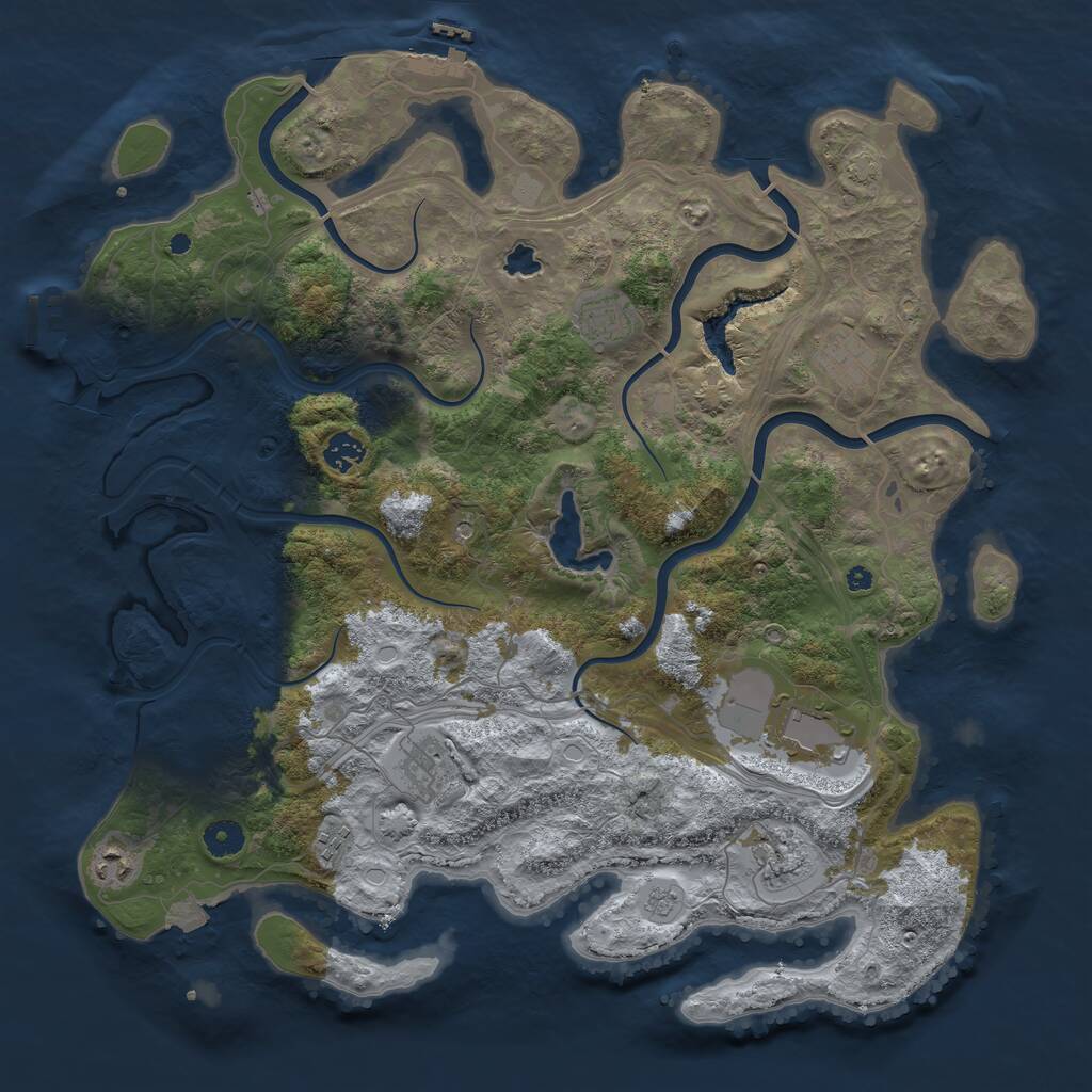 Rust Map: Procedural Map, Size: 4250, Seed: 1881281459, 14 Monuments