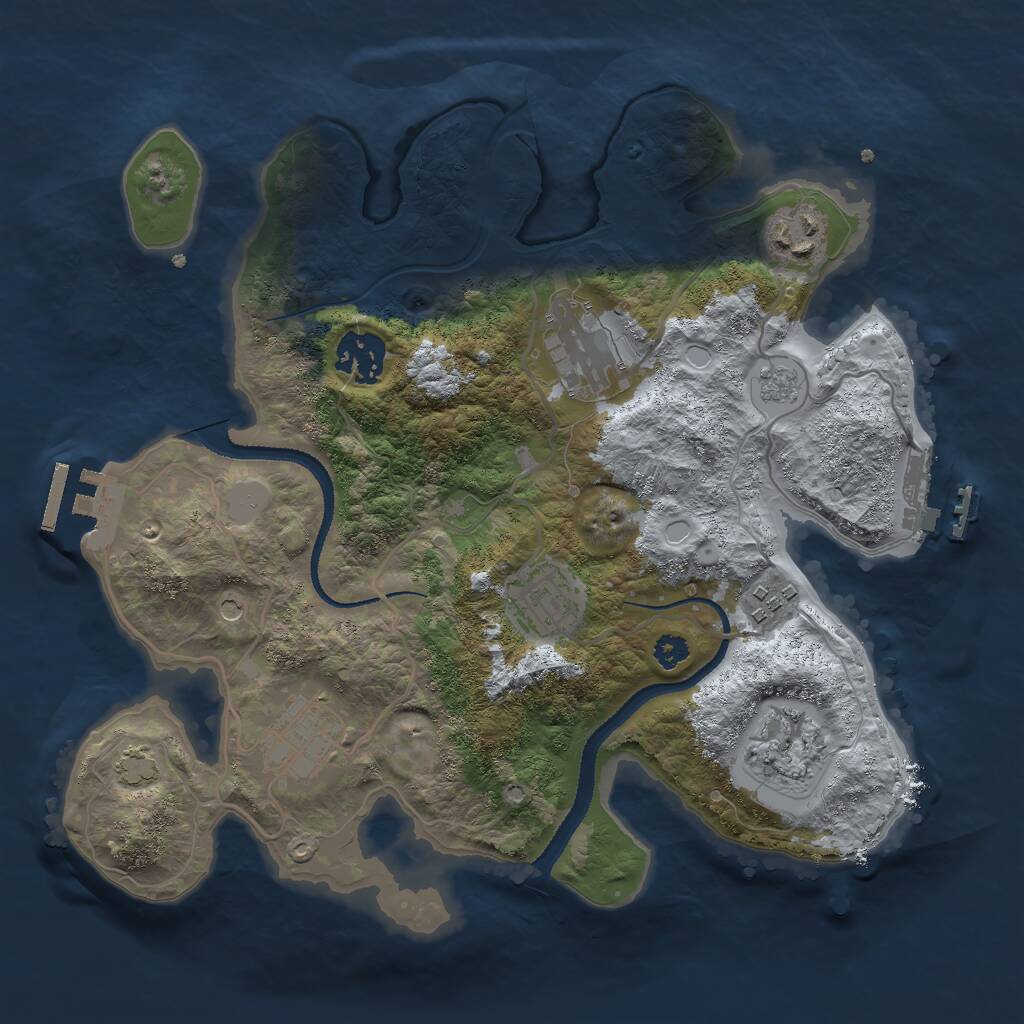 Rust Map: Procedural Map, Size: 3000, Seed: 135792, 13 Monuments