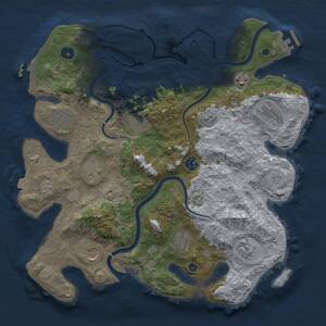 Thumbnail Rust Map: Procedural Map, Size: 3750, Seed: 1408381473, 16 Monuments