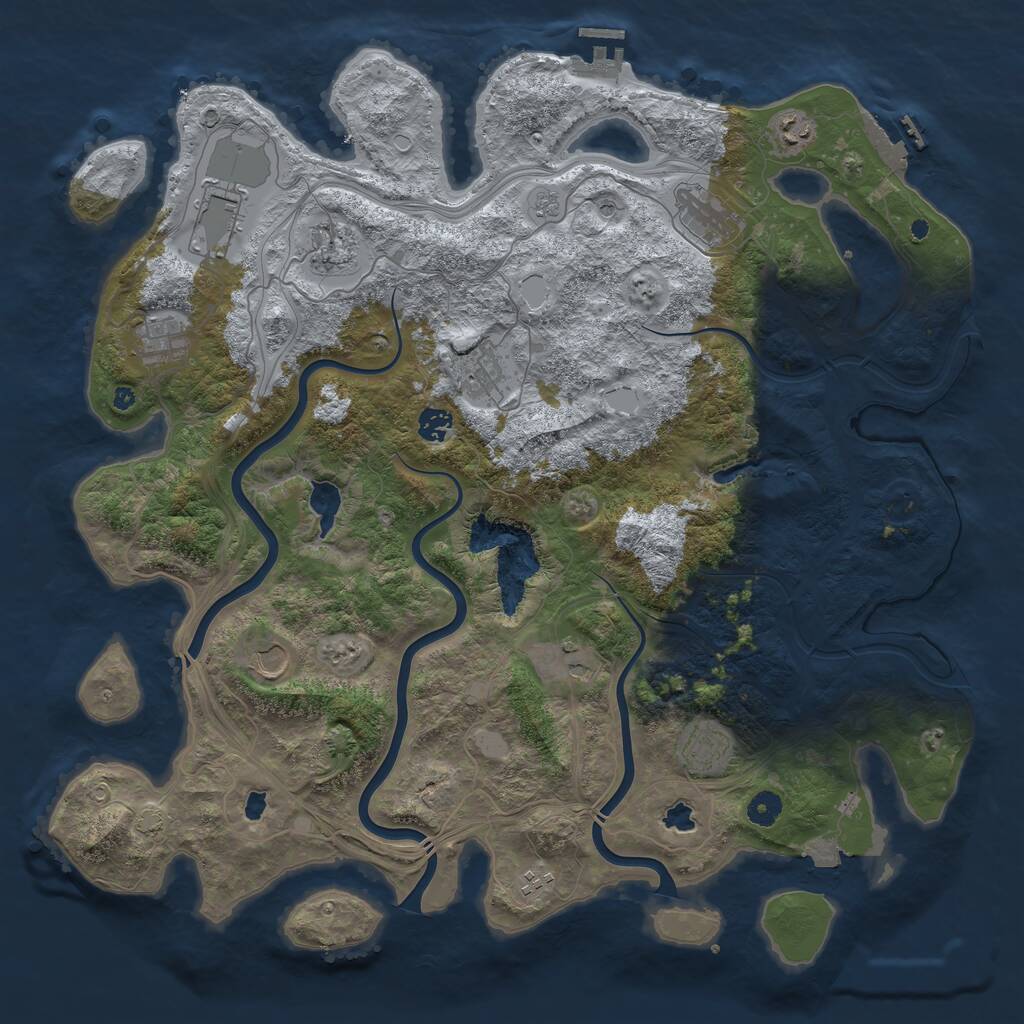 Rust Map: Procedural Map, Size: 4500, Seed: 607164912, 17 Monuments