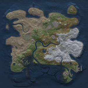 Thumbnail Rust Map: Procedural Map, Size: 3500, Seed: 1337420122, 14 Monuments