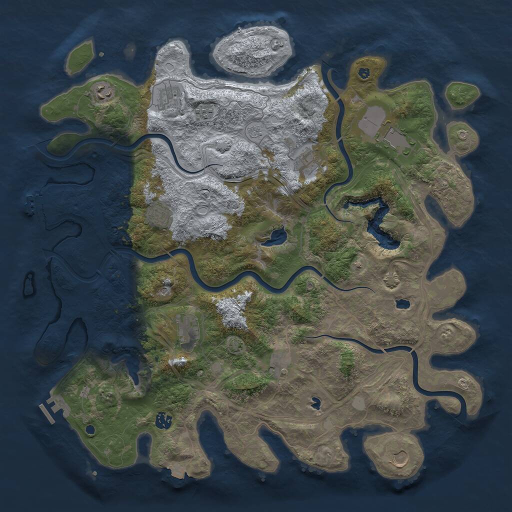 Rust Map: Procedural Map, Size: 4500, Seed: 245678, 16 Monuments