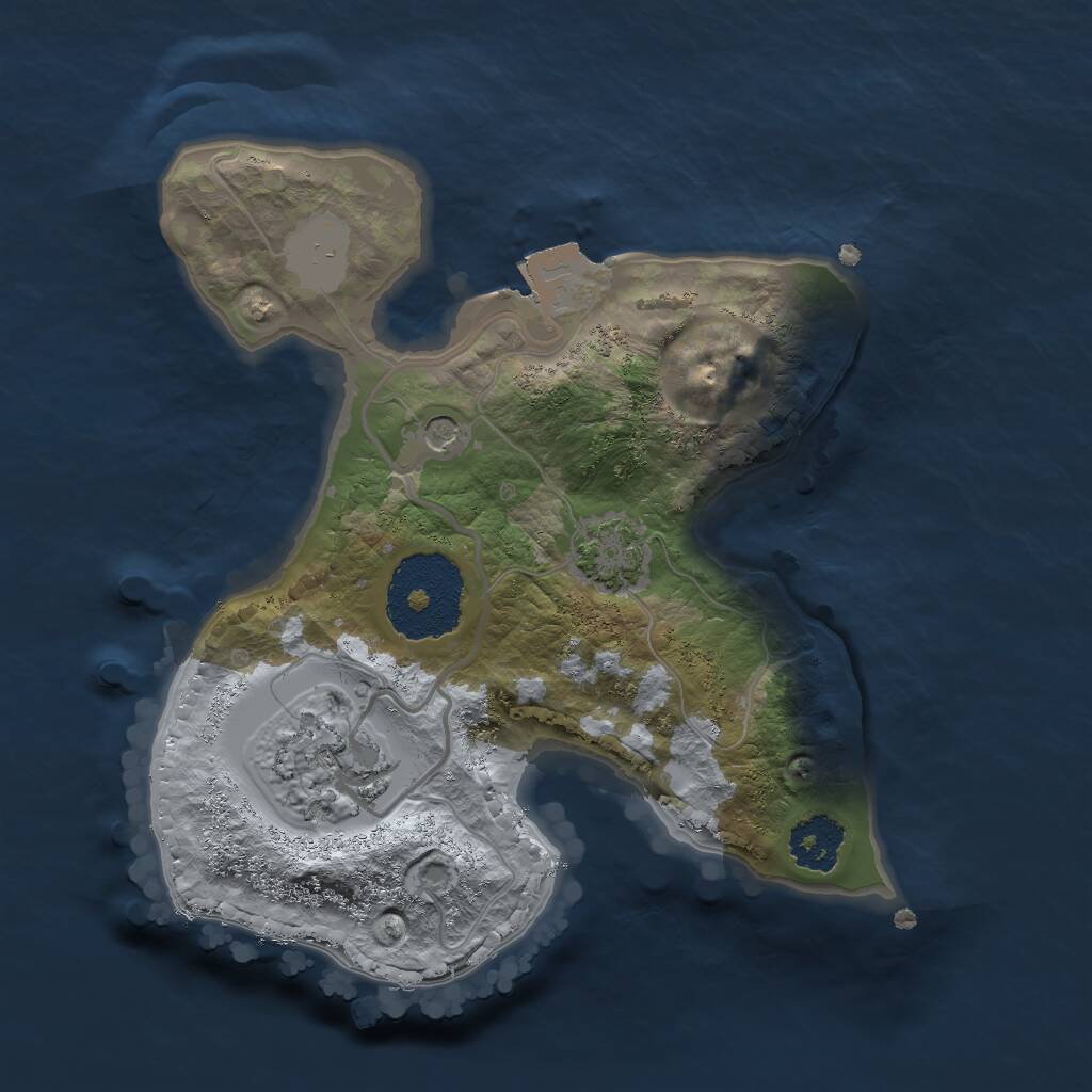 Rust Map: Procedural Map, Size: 1998, Seed: 2147483647, 4 Monuments