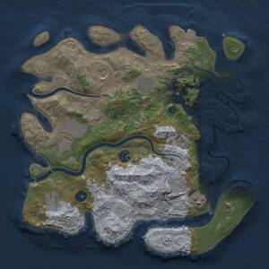 Thumbnail Rust Map: Procedural Map, Size: 3500, Seed: 26010121, 12 Monuments