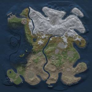 Thumbnail Rust Map: Procedural Map, Size: 3500, Seed: 1917588190, 15 Monuments