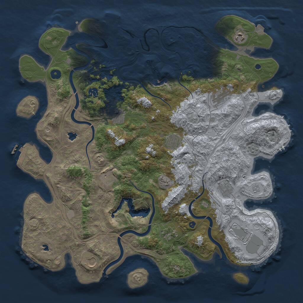 Rust Map: Procedural Map, Size: 4500, Seed: 118242756, 17 Monuments