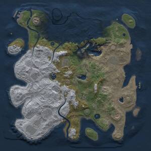 Thumbnail Rust Map: Procedural Map, Size: 4000, Seed: 1191057688, 16 Monuments