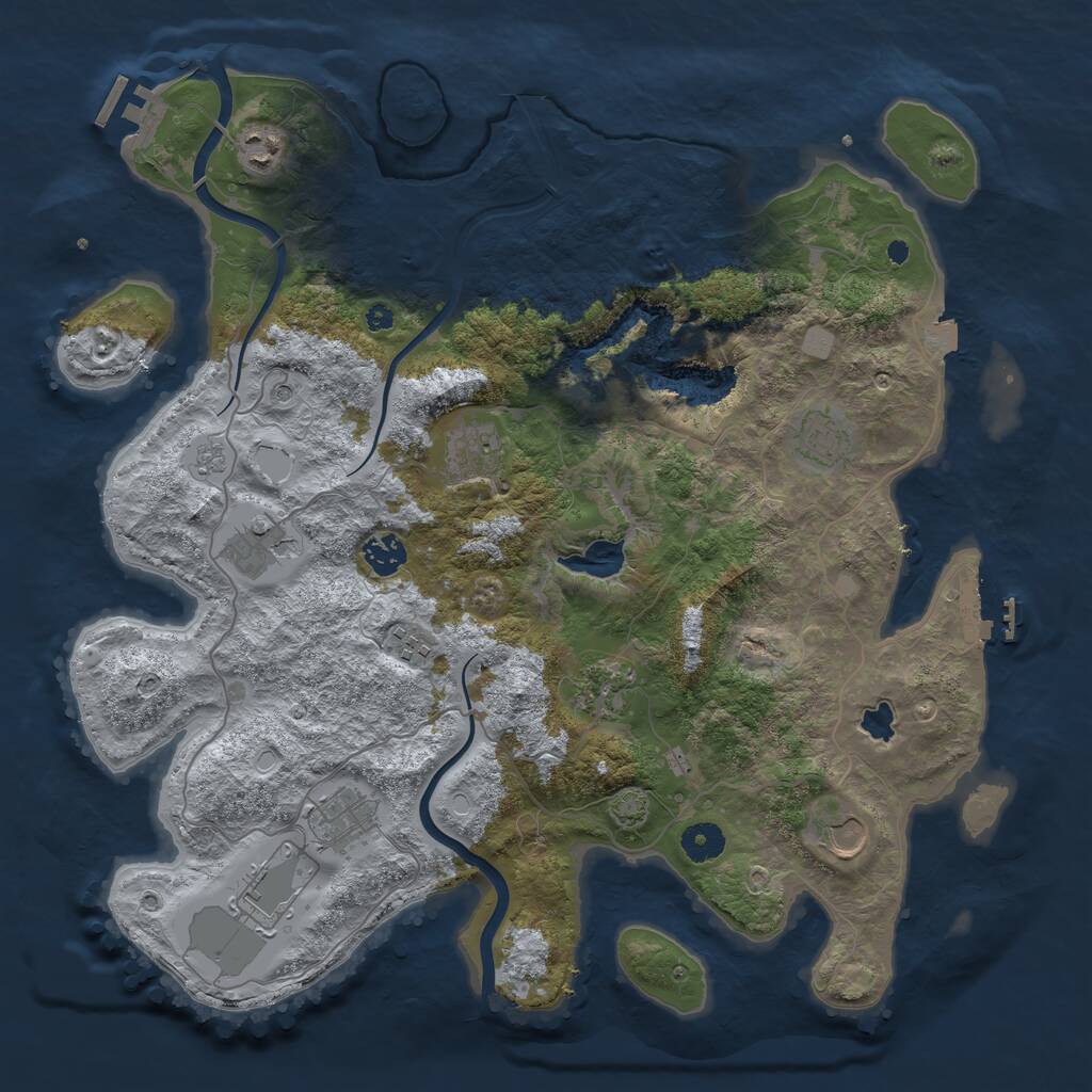 Rust Map: Procedural Map, Size: 4000, Seed: 1191057688, 16 Monuments