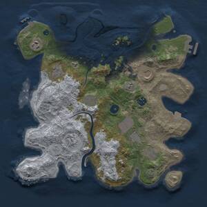 Thumbnail Rust Map: Procedural Map, Size: 3500, Seed: 964169145, 15 Monuments