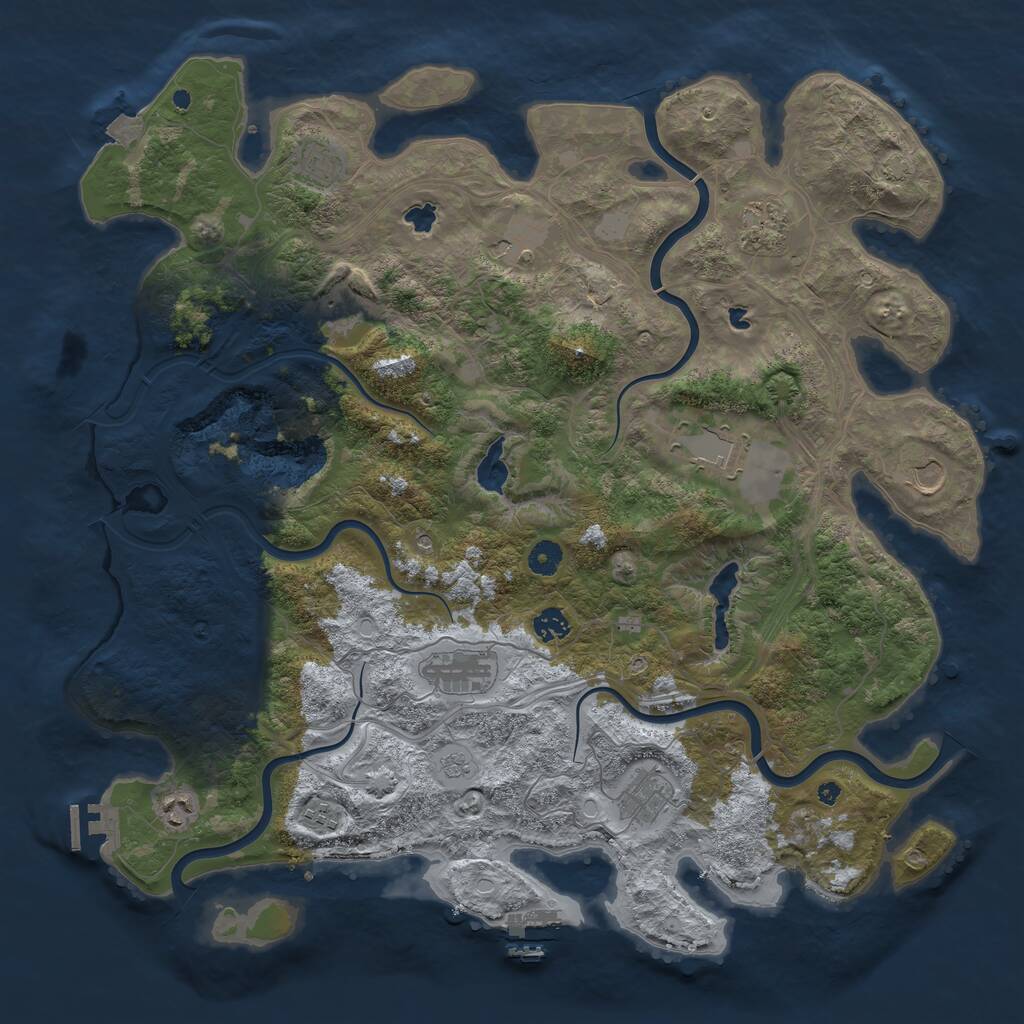 Rust Map: Procedural Map, Size: 4500, Seed: 2048500101, 17 Monuments