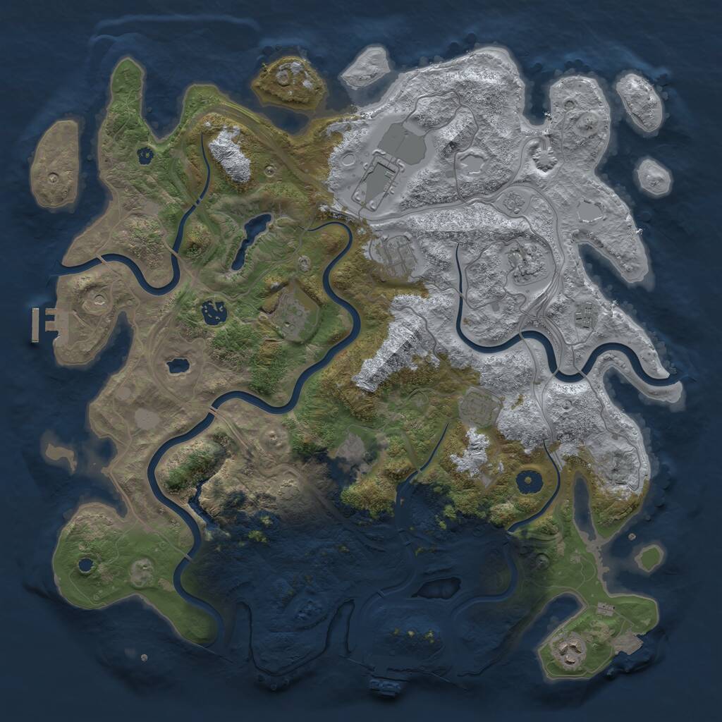 Rust Map: Procedural Map, Size: 4250, Seed: 1139604618, 15 Monuments