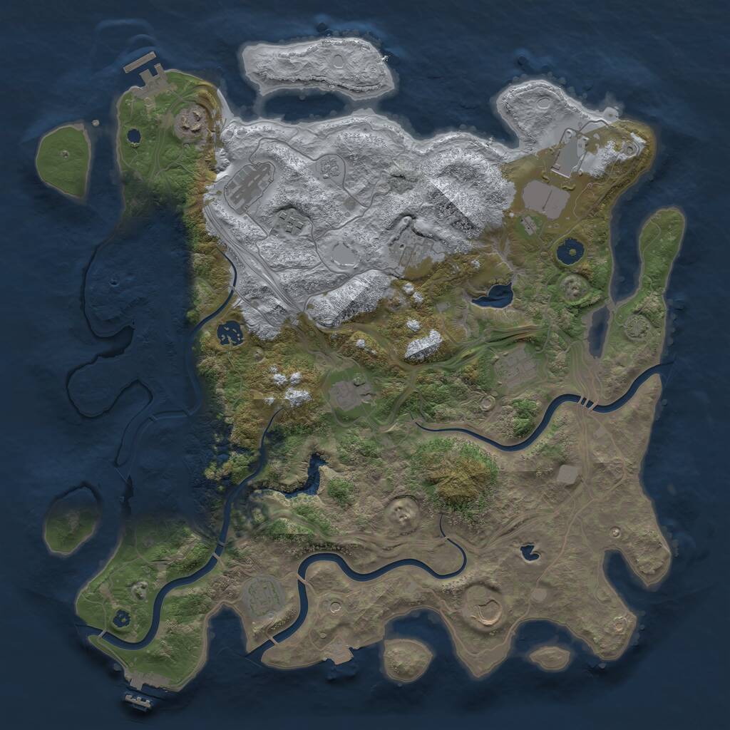 Rust Map: Procedural Map, Size: 4250, Seed: 635271367, 16 Monuments
