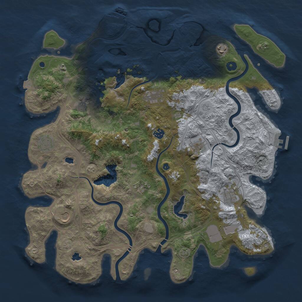 Rust Map: Procedural Map, Size: 4500, Seed: 159730666, 17 Monuments