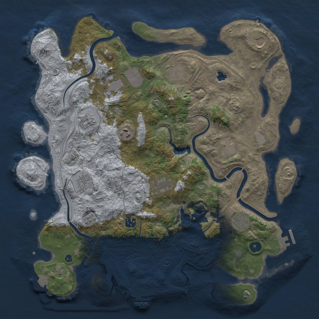 Rust Map: Procedural Map, Size: 4250, Seed: 68830473, 17 Monuments