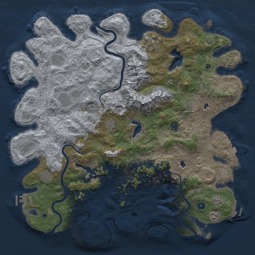 Rust Map: Procedural Map, Size: 5000, Seed: 580321355, 17 Monuments