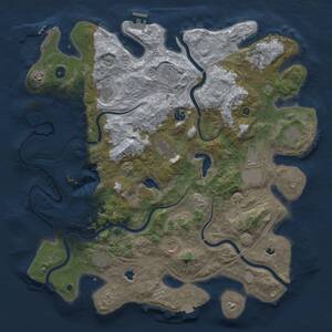 Thumbnail Rust Map: Procedural Map, Size: 4500, Seed: 1557146618, 17 Monuments