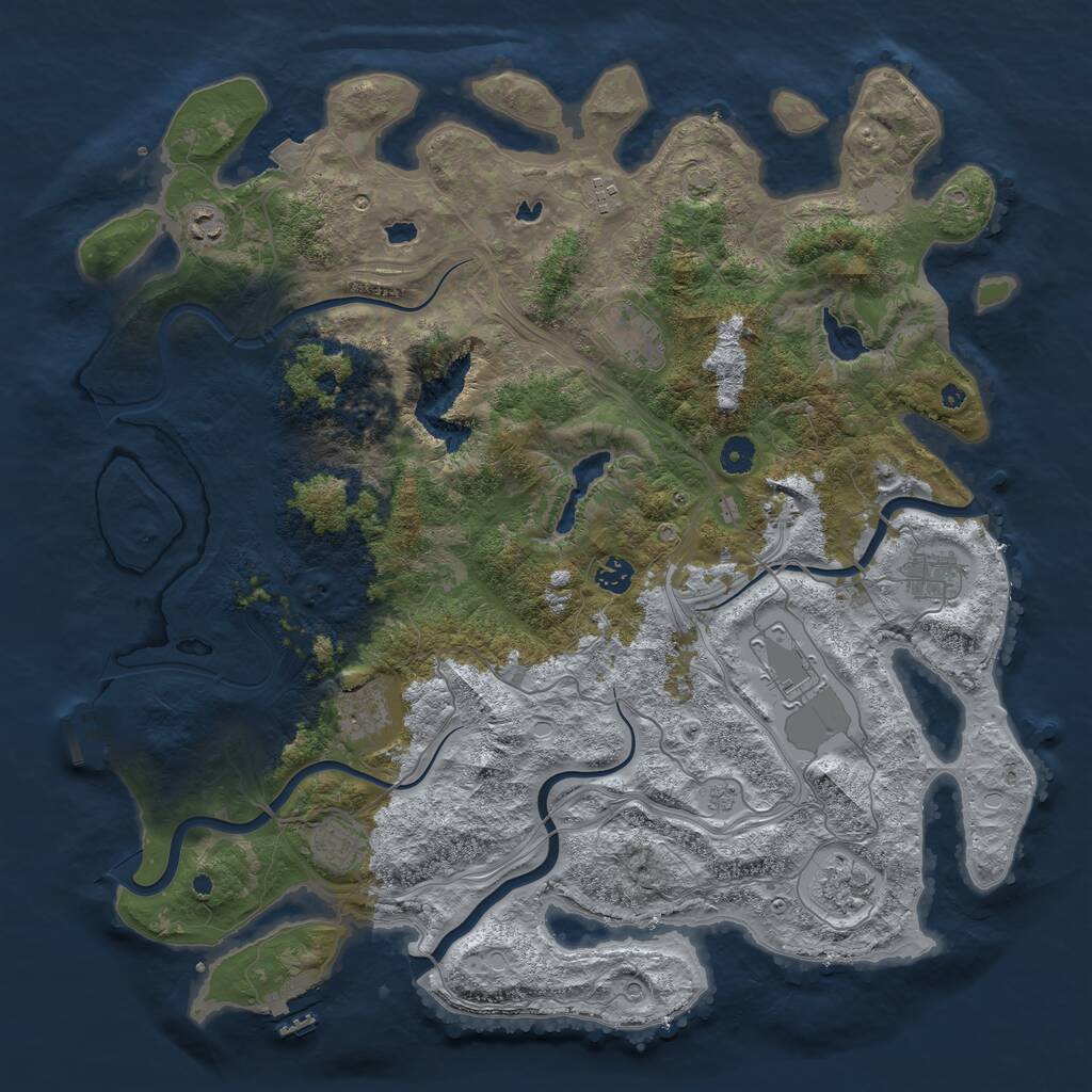 Rust Map: Procedural Map, Size: 4500, Seed: 681320670, 15 Monuments