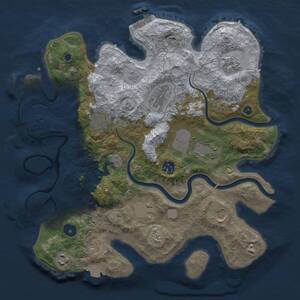 Thumbnail Rust Map: Procedural Map, Size: 3500, Seed: 123747036, 15 Monuments