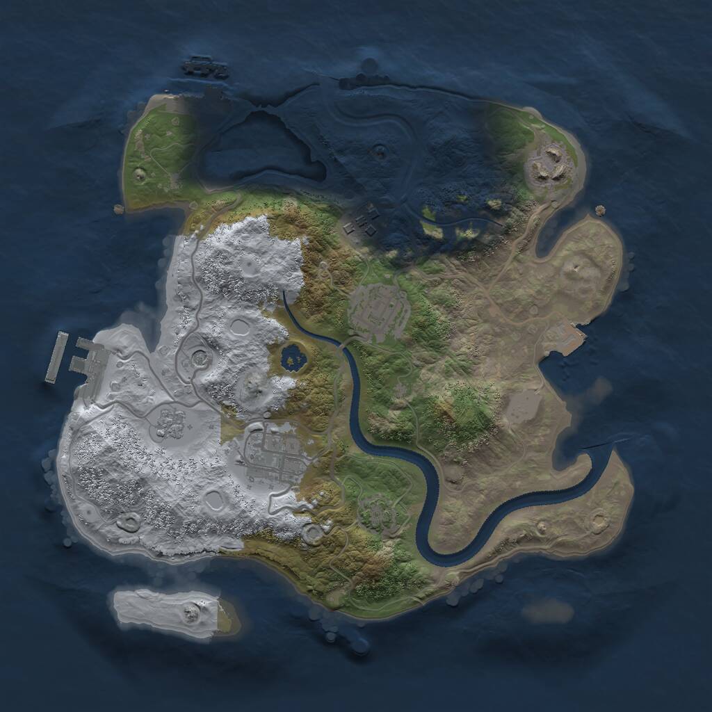 Rust Map: Procedural Map, Size: 2750, Seed: 505932391, 10 Monuments