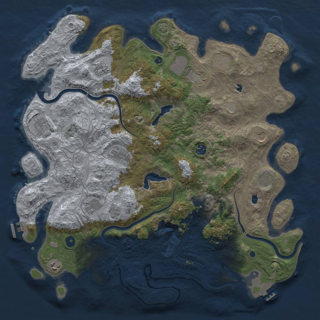 Rust Map: Procedural Map, Size: 4500, Seed: 334178979, 17 Monuments