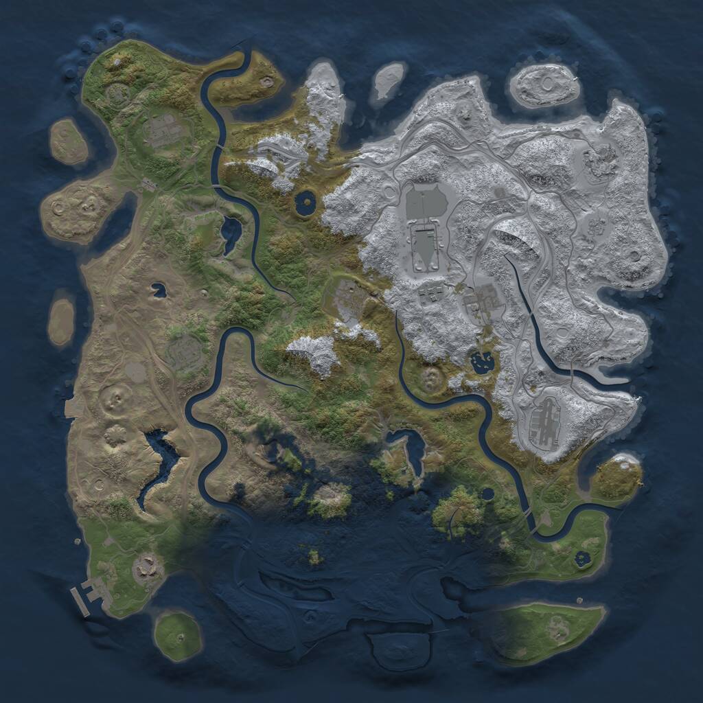 Rust Map: Procedural Map, Size: 4500, Seed: 299231665, 16 Monuments