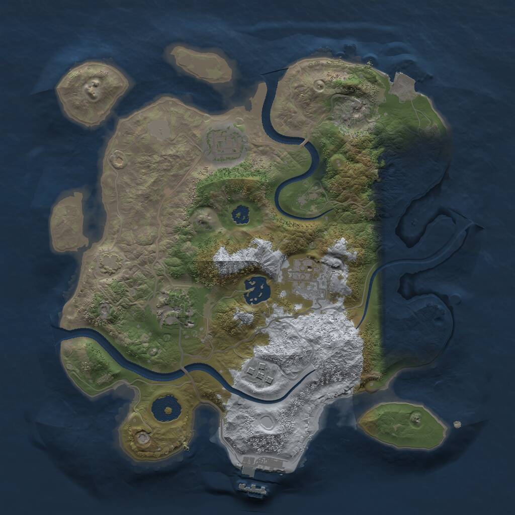 Rust Map: Procedural Map, Size: 2800, Seed: 302320901, 8 Monuments