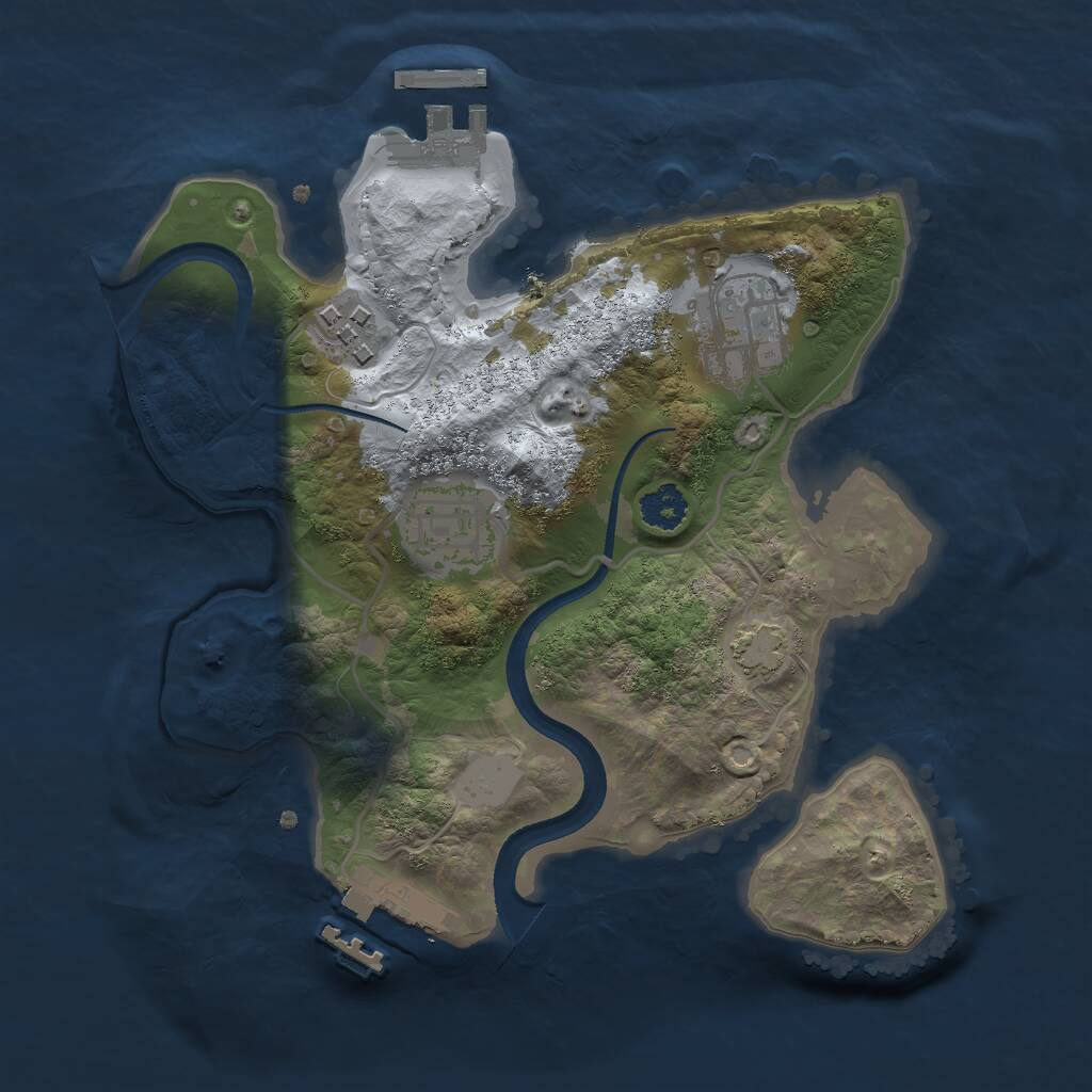 Rust Map: Procedural Map, Size: 2400, Seed: 1548671993, 7 Monuments